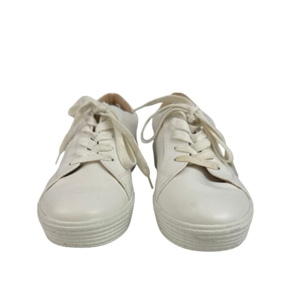 Steve Madden Toliver Women's White Leather Lace Up Low Top Sneakers Shoes 10 - Picture 2 of 8